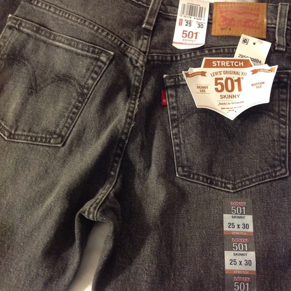 NEW Levi's 501 Skinny Stretch Button-Fly Jeans - Picture 6 of 8
